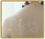 ブライダルエステのお供に…。前撮りまたは披露宴でいつも以上に輝くお肌になる為にキラキラのボディアートをしてみませんか？